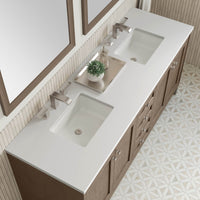 72" Chicago Double Bathroom Vanity, Whitewashed Walnut - vanitiesdepot.com