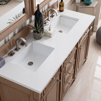 60" Bristol Double Bathroom Vanity, Whitewashed Walnut - vanitiesdepot.com