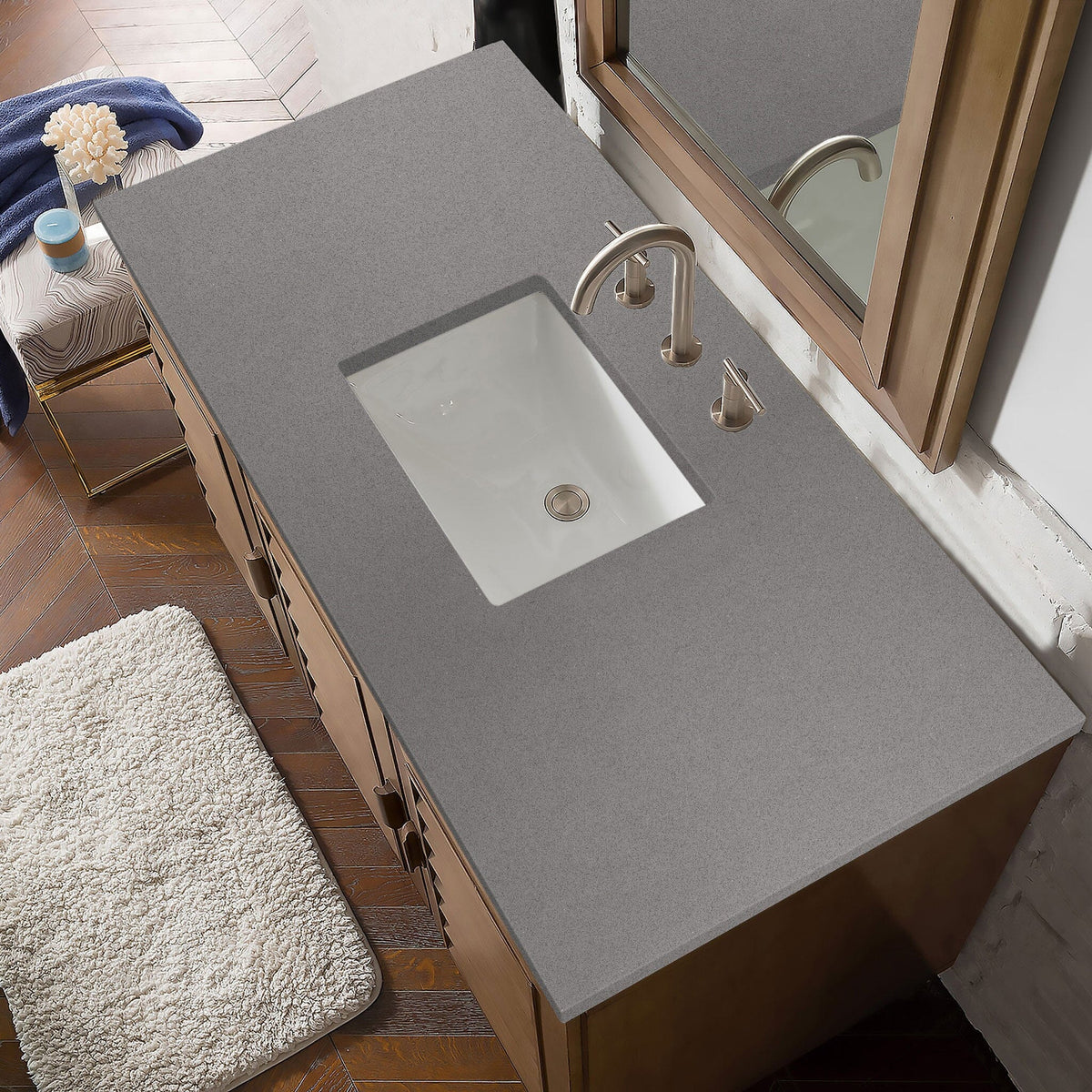 48" Portland Single Bathroom Vanity, Whitewashed Walnut - vanitiesdepot.com