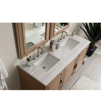 60" Portland Double Bathroom Vanity, Whitewashed Walnut - vanitiesdepot.com