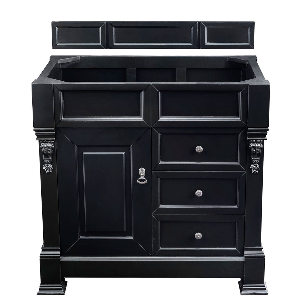 36" Brookfield Single Bathroom Vanity, Antique Black - vanitiesdepot.com