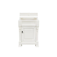 26" Brookfield Single Bathroom Vanity, Bright White w/ White Zeus Quartz Top