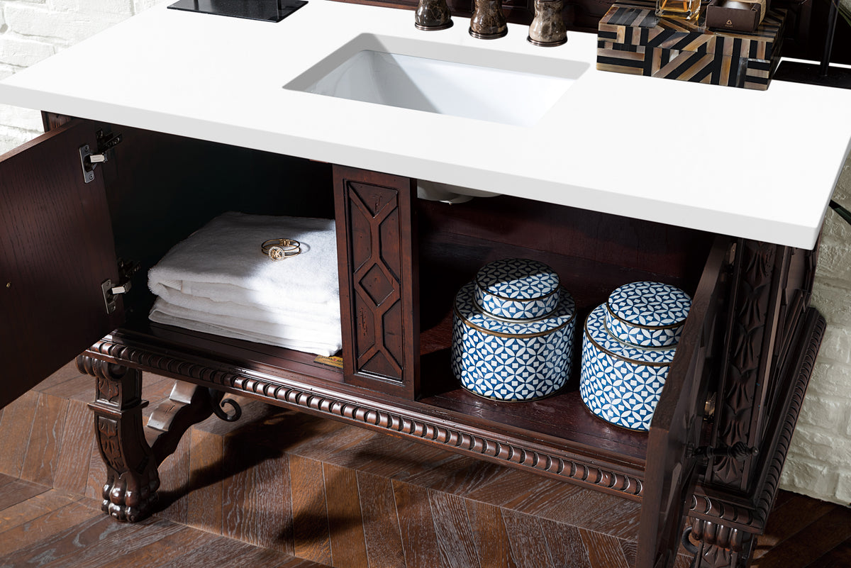 48" Balmoral Single Sink Bathroom Vanity w/ White Zeus Quartz Top