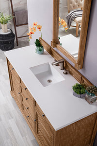 48" Savannah Single Bathroom Vanity, Driftwood w/ White Zeus Quartz Top