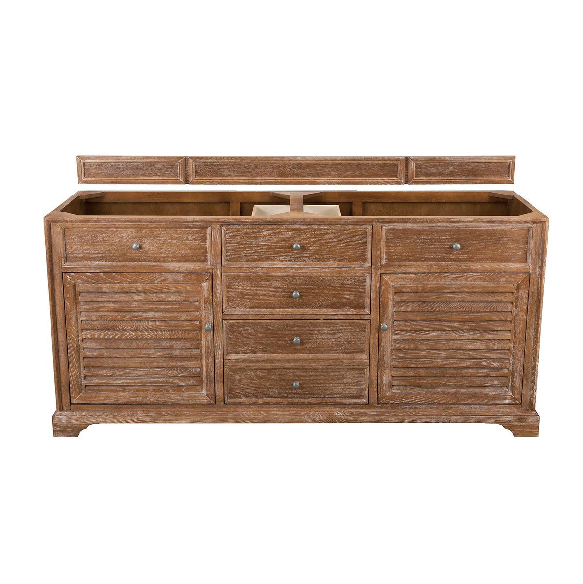 72" Savannah Double Bathroom Vanity, Driftwood - vanitiesdepot.com