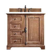 36" Providence Single Bathroom Vanity, Driftwood w/ White Zeus Quartz Top