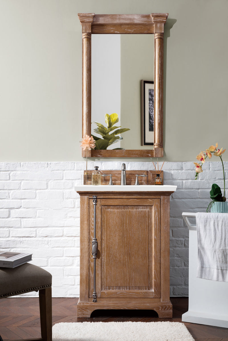 26" Providence Single Bathroom Vanity, Driftwood w/ White Zeus Quartz Top