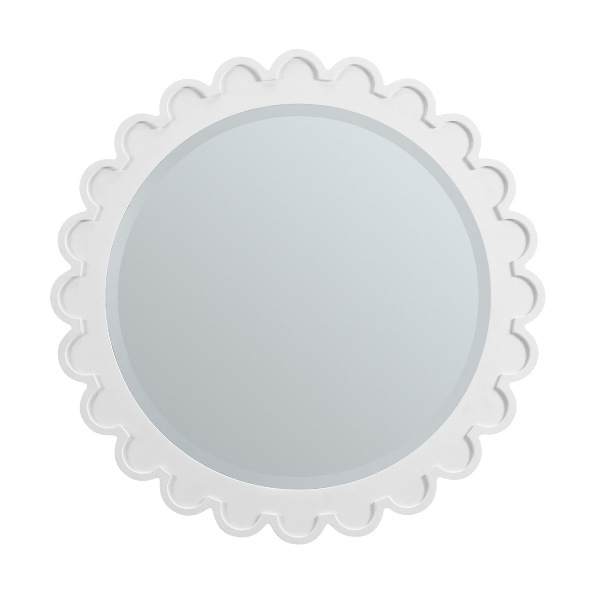 32" Adelese Scalloped Mirror, Bright White