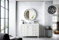 48" Copper Cove Encore Single Bathroom Vanity, Bright White w/ White Zeus Quartz Top