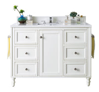 48" Copper Cove Encore Single Bathroom Vanity, Bright White w/ White Zeus Quartz Top