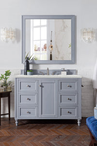 48" Copper Cove Encore Single Bathroom Vanity, Silver Gray w/Eternal Jasmine Pearl Top