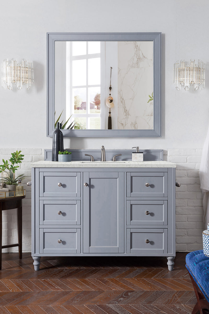 48" Copper Cove Encore Single Bathroom Vanity, Silver Gray w/Eternal Jasmine Pearl Top