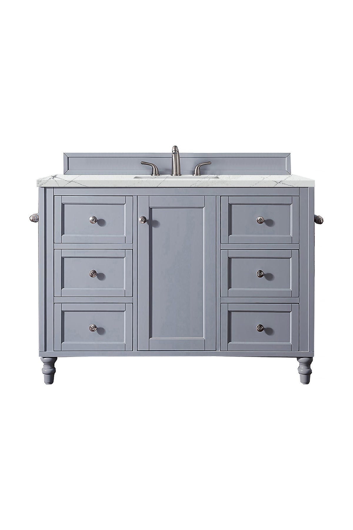 48" Copper Cove Encore Single Bathroom Vanity, Silver Gray w/Eternal Jasmine Pearl Top