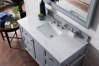 48" Copper Cove Encore Single Bathroom Vanity, Silver Gray w/Carrara White Marble Top