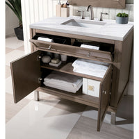 36" Chicago Single Bathroom Vanity, Whitewashed Walnut - vanitiesdepot.com