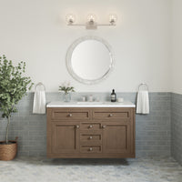 48" Chicago Single Bathroom Vanity, Whitewashed Walnut w/ White Zeus Quartz Top