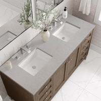 60" Chicago Double Bathroom Vanity, Whitewashed Walnut - vanitiesdepot.com