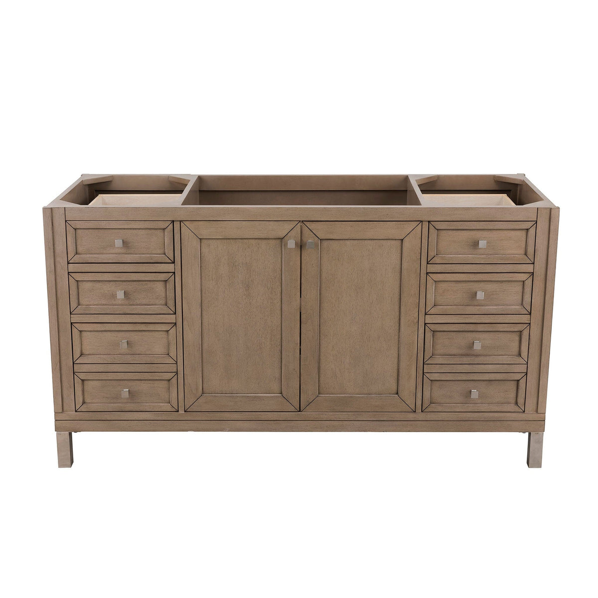 60" Chicago Single Bathroom Vanity, Whitewashed Walnut - vanitiesdepot.com