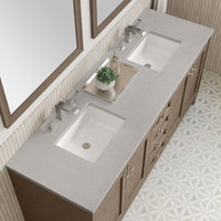 72" Chicago Double Bathroom Vanity, Whitewashed Walnut - vanitiesdepot.com