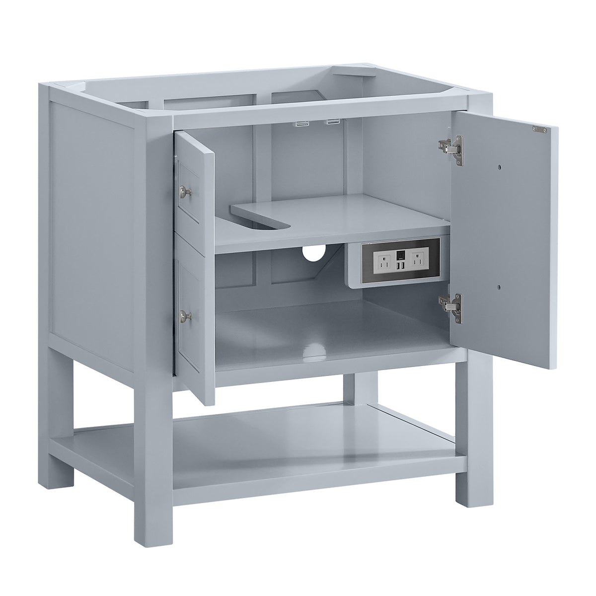 30" Breckenridge Single Vanity, Serenity Blue with White Zeus Top