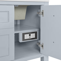 30" Breckenridge Single Vanity, Serenity Blue with Victorian Silver Top