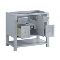 36" Breckenridge Single Vanity, Serenity Blue with Victorian Silver Top