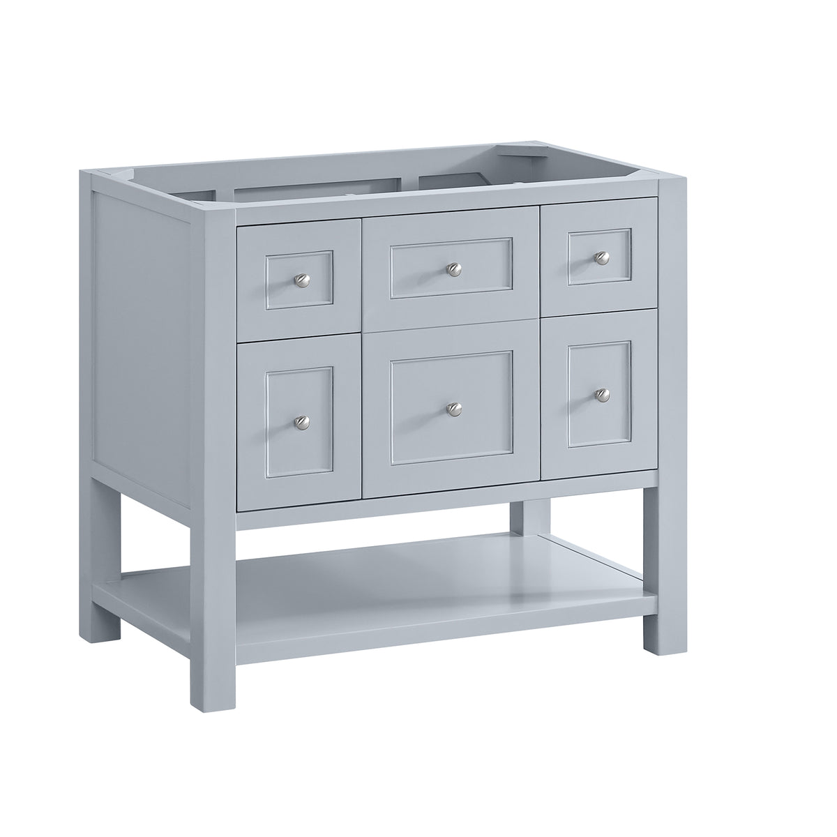 36" Breckenridge Single Vanity, Serenity Blue with Carrara White Marble Top