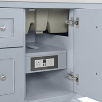 36" Breckenridge Single Vanity, Serenity Blue with Victorian Silver Top