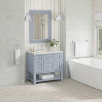 36" Breckenridge Single Vanity, Serenity Blue with Victorian Silver Top