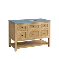 48" Breckenridge Single Vanity, Light Natural Oak w/Cala Blue Top