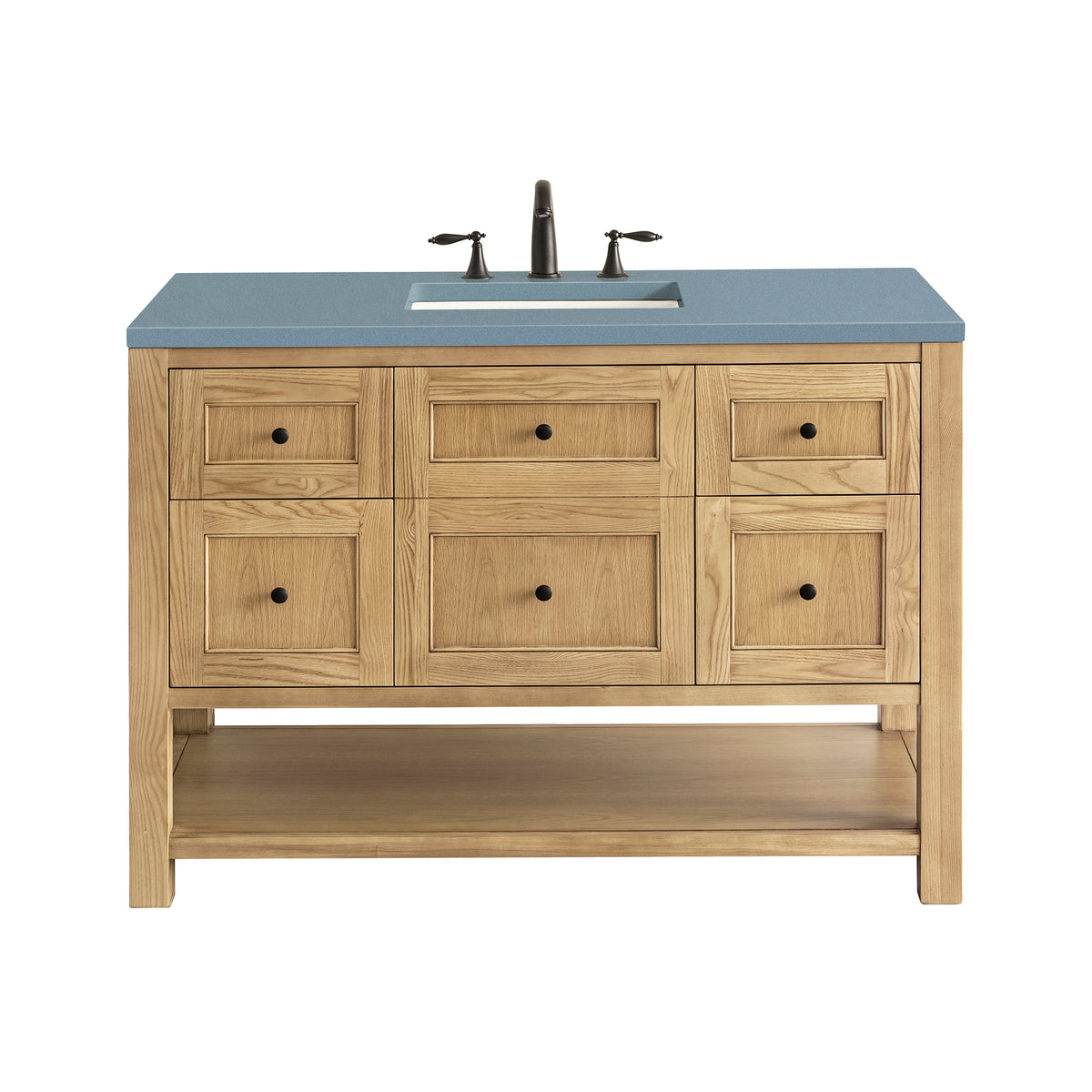 48" Breckenridge Single Vanity, Light Natural Oak w/Cala Blue Top