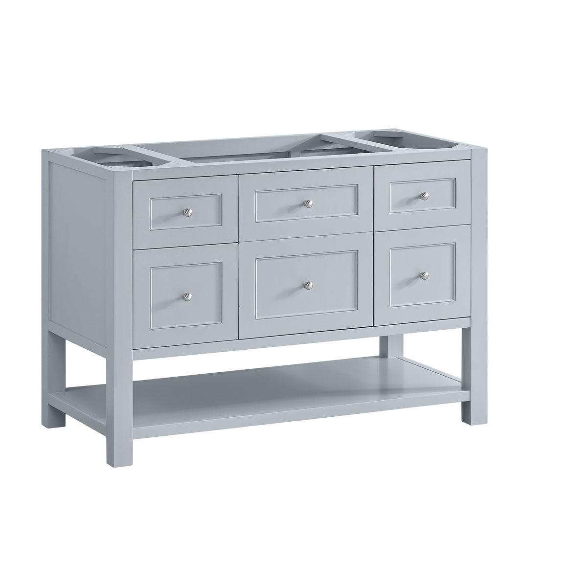 48" Breckenridge Single Vanity, Serenity Blue with Carrara White Marble Top