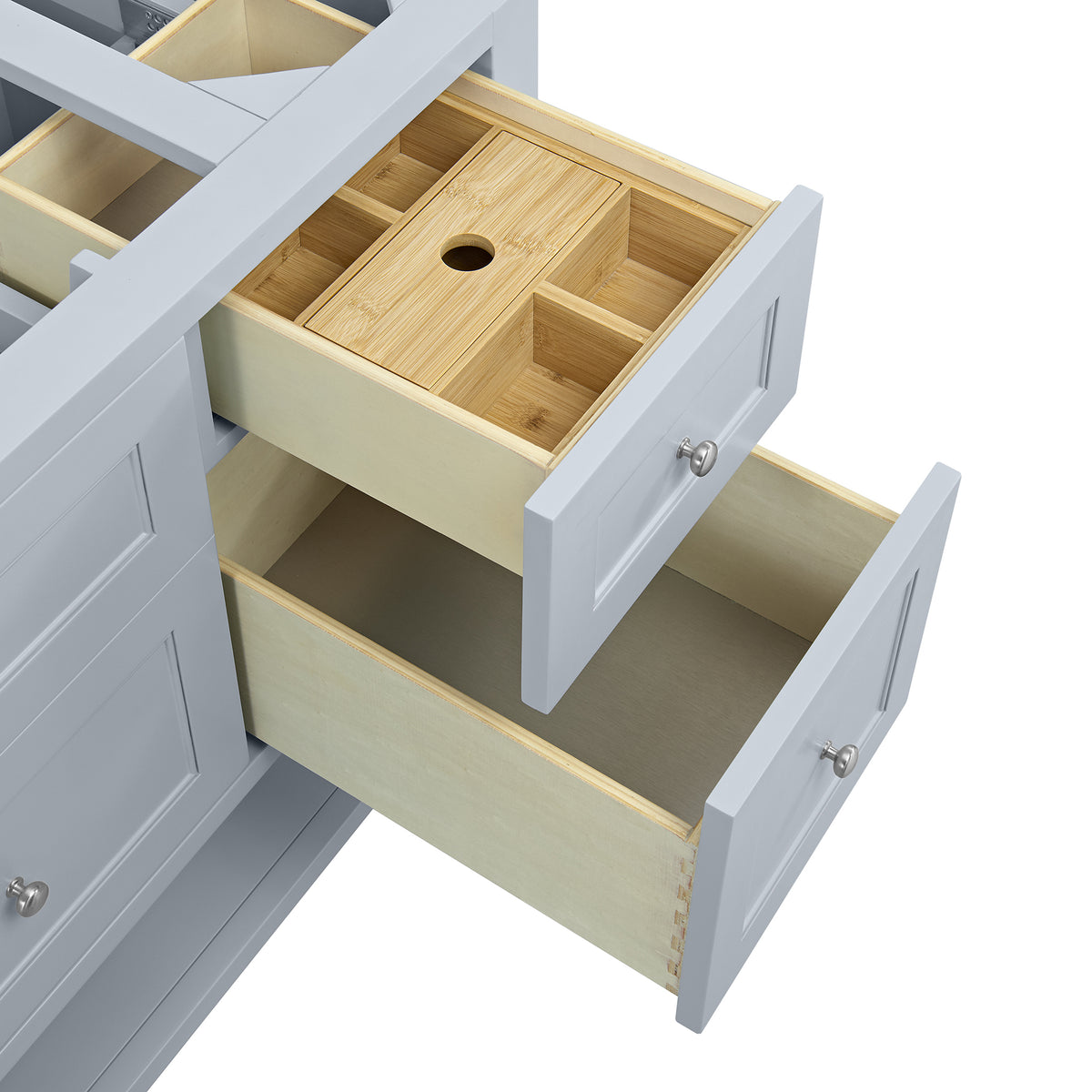 48" Breckenridge Single Vanity, Serenity Blue with Carrara White Marble Top