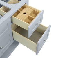 48" Breckenridge Single Vanity, Serenity Blue with Carrara White Marble Top