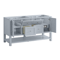 60" Breckenridge Double Vanity, Serenity Blue with White Zeus Top