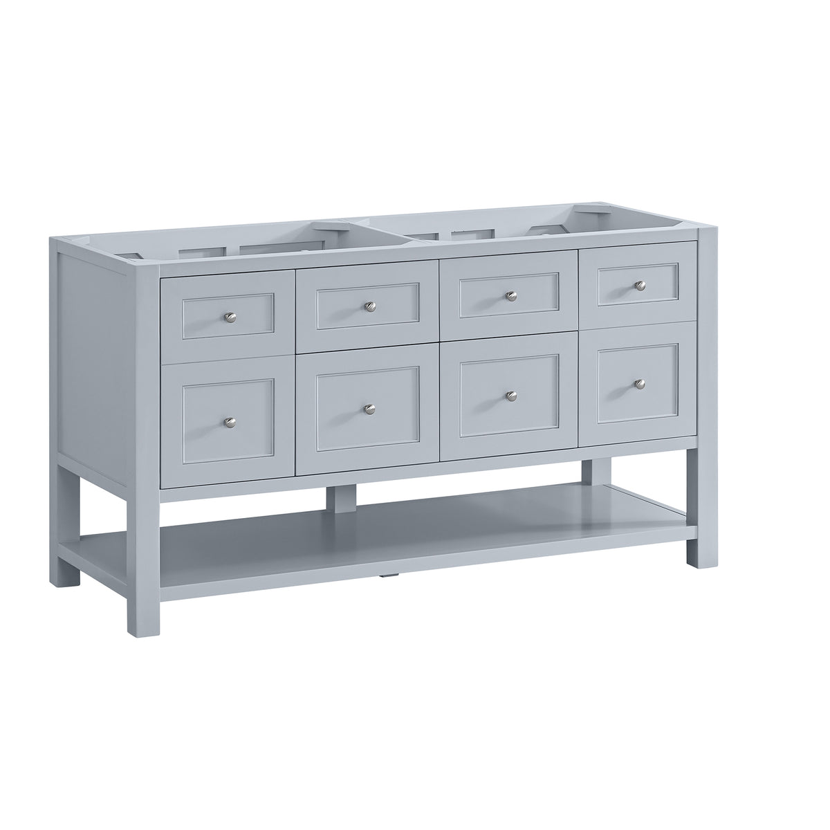 60" Breckenridge Double Vanity, Serenity Blue with White Zeus Top