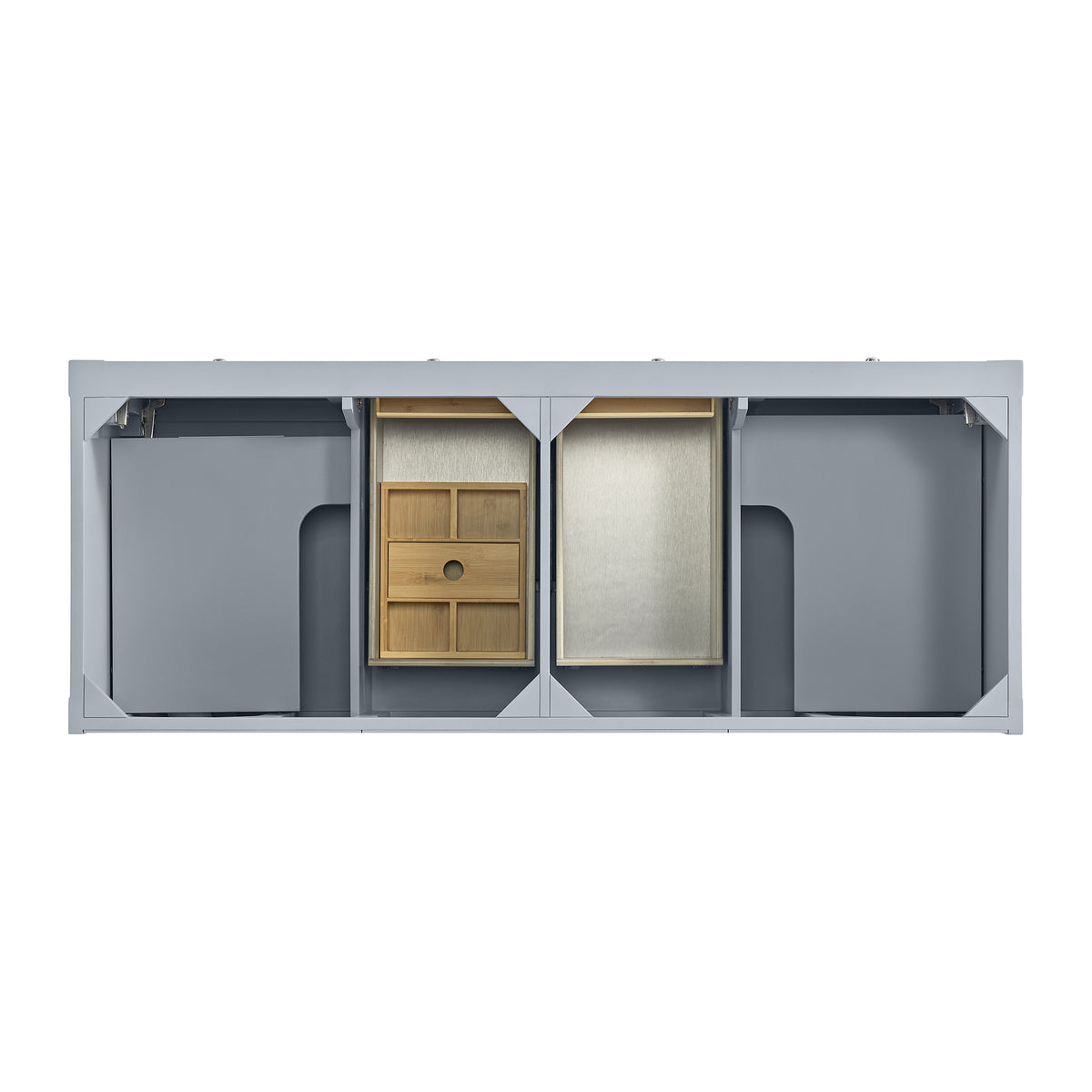 60" Breckenridge Double Vanity, Serenity Blue with White Zeus Top