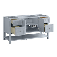 60" Breckenridge Single Vanity, Serenity Blue with Eternal Jasmine Pearl Top