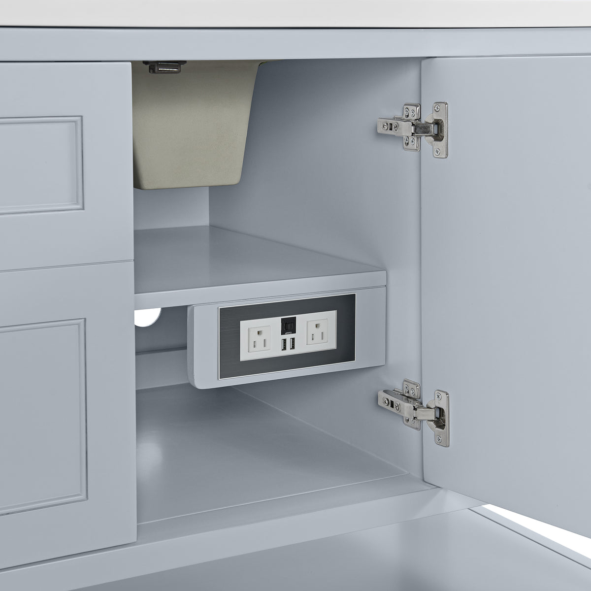 60" Breckenridge Single Vanity, Serenity Blue with Carrara White Marble Top