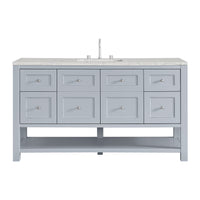 60" Breckenridge Single Vanity, Serenity Blue with Eternal Jasmine Pearl Top