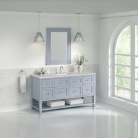 60" Breckenridge Single Vanity, Serenity Blue with Eternal Jasmine Pearl Top