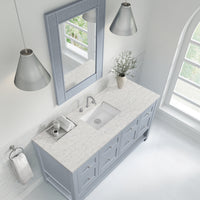 60" Breckenridge Single Vanity, Serenity Blue with Eternal Jasmine Pearl Top