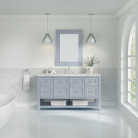 60" Breckenridge Single Vanity, Serenity Blue with Victorian Silver Top