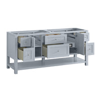 72" Breckenridge Double Vanity, Serenity Blue with White Zeus Top