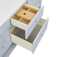 72" Breckenridge Double Vanity, Serenity Blue with White Zeus Top