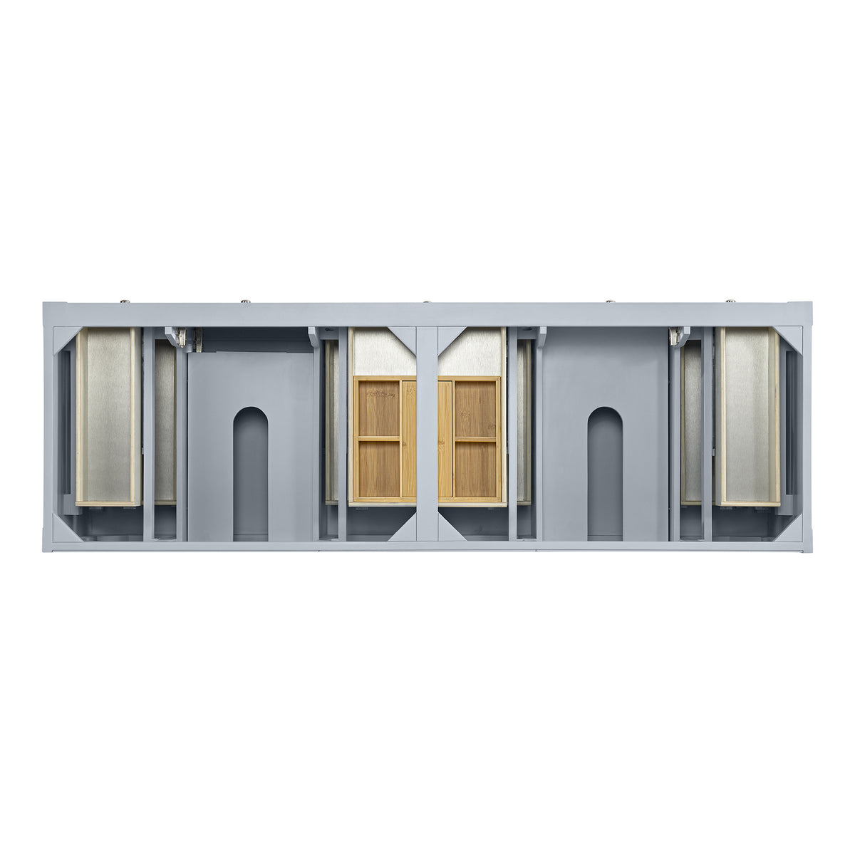 72" Breckenridge Double Vanity, Serenity Blue with Victorian Silver Top