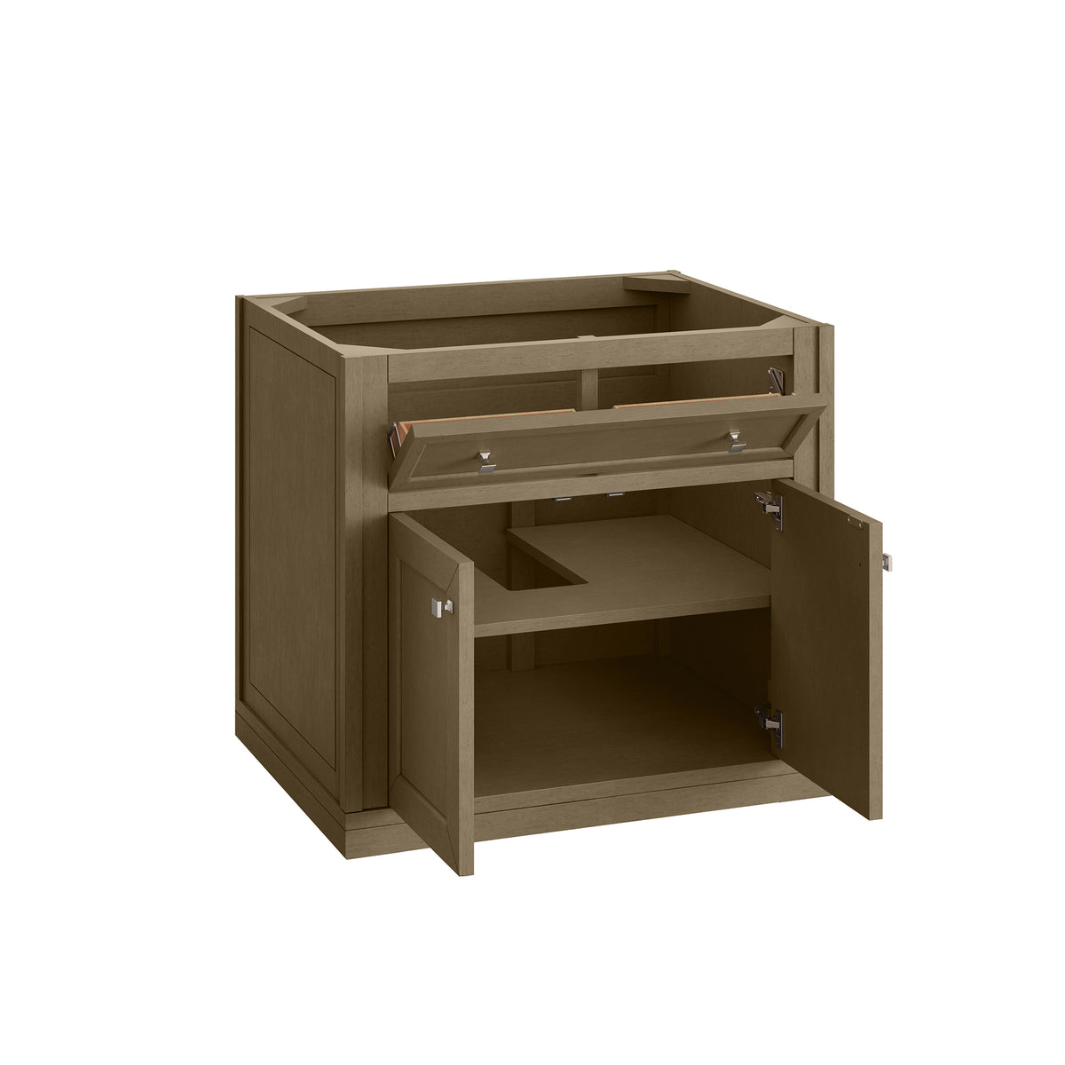 30" Chicago Single Vanity, Walnut Whisper with Charcoal Soapstone Top