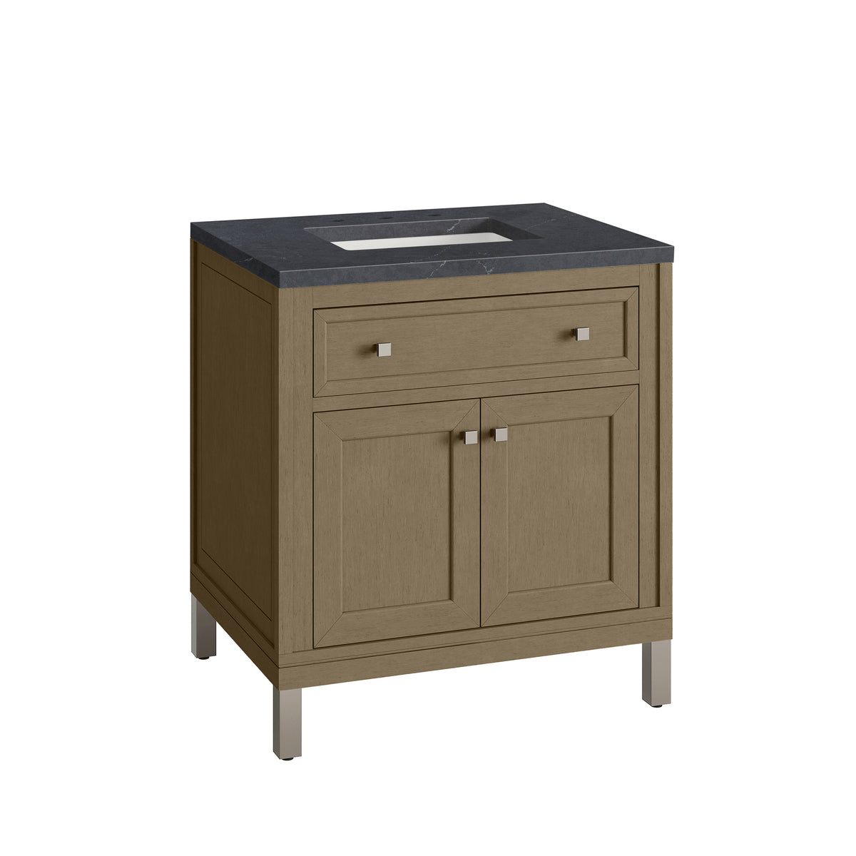 30" Chicago Single Vanity, Walnut Whisper with Charcoal Soapstone Top