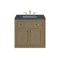 30" Chicago Single Vanity, Walnut Whisper with Charcoal Soapstone Top