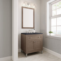 30" Chicago Single Vanity, Walnut Whisper with Charcoal Soapstone Top